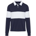 Clyde unisex organic rugby polo sweatshirt granatowy, biały (38237922)