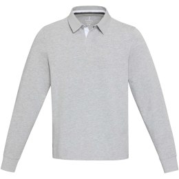 Clyde unisex organic rugby polo sweatshirt szary melanż (38237803)