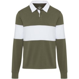 Clyde unisex organic rugby polo sweatshirt zielony, biały (38237910)