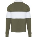 Clyde unisex organic rugby polo sweatshirt zielony, biały (38237911)