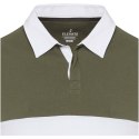 Clyde unisex organic rugby polo sweatshirt zielony, biały (38237912)