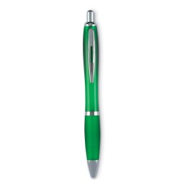 Długopis z miękkim uchwytem przezroczysty zielony (KC3314-24)