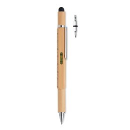 Bambusowy długopis z poziomicą drewna (MO6559-40)