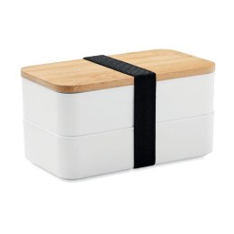 Lunch box z bambusową pokrywką biały (MO6627-06)