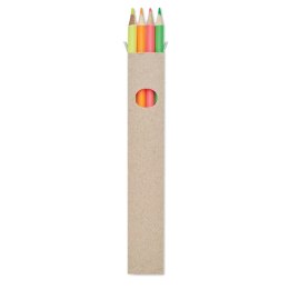 4 odblaskowe ołówki w pudełku wielokolorowy (MO6836-99)