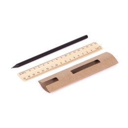 Ołówek z linijką - zestaw Simple, beżowy
