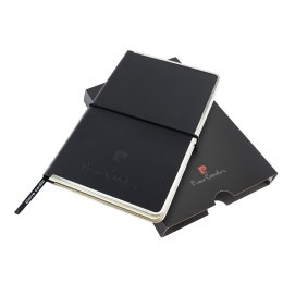 Notes Pierre Cardin Highscribe A5 z metalowymi krawędziami kolor Czarny
