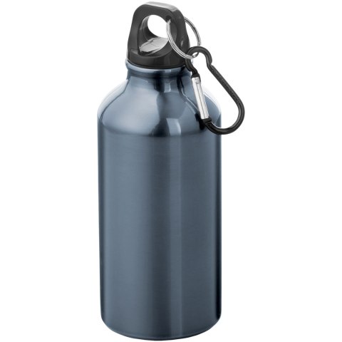 Aluminiowa butelka na wodę Oregon z karabińczykiem o pojemności 400 ml gun metal (10000203)