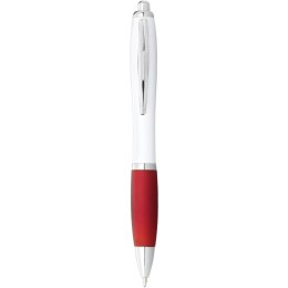 Długopis Nash z białym korpusem i kolorwym uchwytem biały, czerwony (10690002)