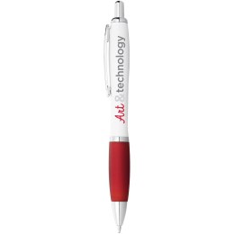 Długopis Nash z białym korpusem i kolorwym uchwytem biały, czerwony (10690002)