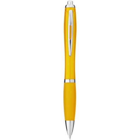 Długopis z kolorowym korpusem i uchwytem Nash żółty (10707805)