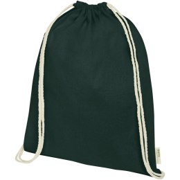 Orissa plecak ściągany sznurkiem z bawełny organicznej z certyfikatem GOTS o gramaturze 100 g/m² ciemnozielony (12049064)