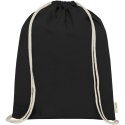 Orissa plecak ściągany sznurkiem z bawełny organicznej z certyfikatem GOTS o gramaturze 100 g/m² czarny (12049090)