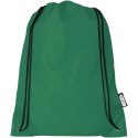 Plecak Oriole ze sznurkiem ściągającym z recyklowanego plastiku PET zielony (12046161)