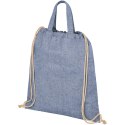 Plecak Pheebs z bawełnianym sznurkiem ściągającym z recyklingu o gramaturze 210 g/m² niebieski melanż (12046050)