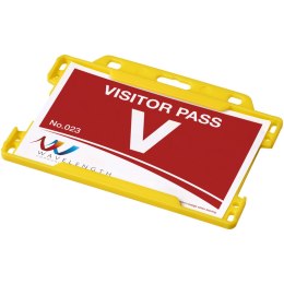 Uchwyt na plakietki Vega wykonany z tworzywa sztucznego żółty (21060205)