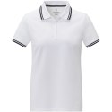 Damska koszulka polo Amarago z kontrastowymi paskami i krótkim rękawem biały (38109010)