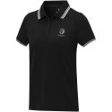 Damska koszulka polo Amarago z kontrastowymi paskami i krótkim rękawem czarny (38109903)