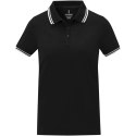 Damska koszulka polo Amarago z kontrastowymi paskami i krótkim rękawem czarny (38109903)