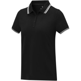 Damska koszulka polo Amarago z kontrastowymi paskami i krótkim rękawem czarny (38109904)