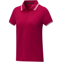 Damska koszulka polo Amarago z kontrastowymi paskami i krótkim rękawem czerwony (38109211)