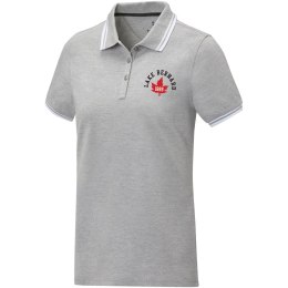 Damska koszulka polo Amarago z kontrastowymi paskami i krótkim rękawem szary melanż (38109800)
