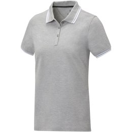 Damska koszulka polo Amarago z kontrastowymi paskami i krótkim rękawem szary melanż (38109801)