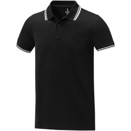 Męska koszulka polo Amarago z kontrastowymi paskami i krótkim rękawem czarny (38108904)