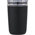 Szklany kubek Bello o pojemności 420 ml z zewnętrzną ścianką z plastiku z recyklingu czarny (10067590)