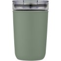 Szklany kubek Bello o pojemności 420 ml z zewnętrzną ścianką z plastiku z recyklingu zielony melanż (10067562)