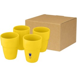 4-częściowy zestaw upominkowy Staki z kubkami z możliwością układania jeden na drugim o pojemności 280 ml żółty (10068611)