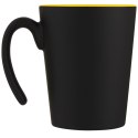 Kubek ceramiczny Oli o pojemności 360 ml z uchwytem żółty, czarny (10068711)