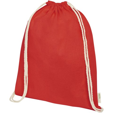 Plecak ściągany sznurkiem Orissa z bawełny organicznej z certyfikatem GOTS o gramaturze 140 g/m² czerwony (12061221)