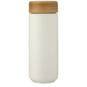 Lumi ceramiczny kubek z bambusową pokrywką o pojemności 300 ml biały (10070501)