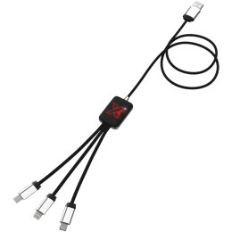Kabel z podświetlonym logo 3w1 - SCX.design C17 czerwony, czarny (2PX00321)