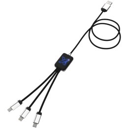 Kabel z podświetlonym logo 3w1 - SCX.design C17 niebieski, czarny (2PX00352)