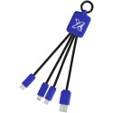 Kabel z podświetlonym logo 3w1 z brelokiem - SCX.design C15 reflex blue, czarny (2PX00192)