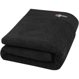 Nora bawełniany ręcznik kąpielowy o gramaturze 550 g/m² i wymiarach 50 x 100 cm czarny (11700590)