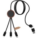 SCX.design C37 kabel do ładowania z podświetlanym logo 5-w-1 rPET i z okrągłą drewnianą obudową drewno (2PX07171)