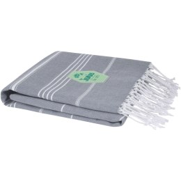 Anna bawełniany ręcznik hammam o gramaturze 150 g/m² i wymiarach 100 x 180 cm szary (11333582)
